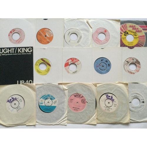 335 - A collection of approx 50 reggae 7inch singles including Jamaican pressings. Artists include Dennis ... 