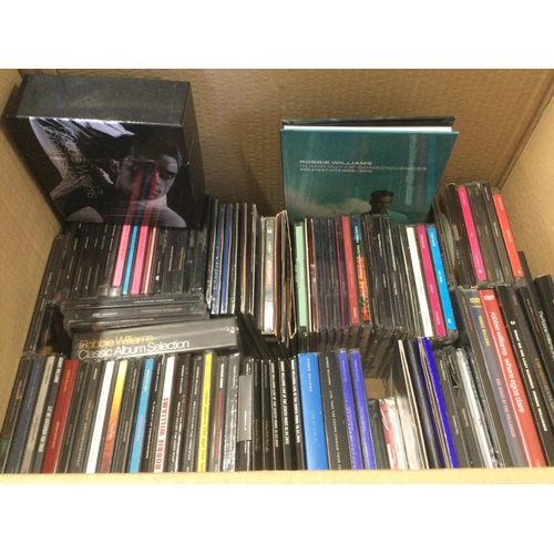 361 - A box of Robbie Williams CDs and DVDs including some sealed examples. Also includes a sealed 180g 2L... 