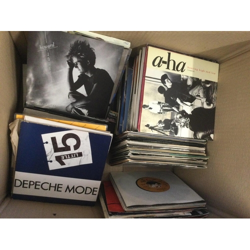 362 - A box containing a collection of mainly 1970s and 80s 7inch singles by various artists including The... 