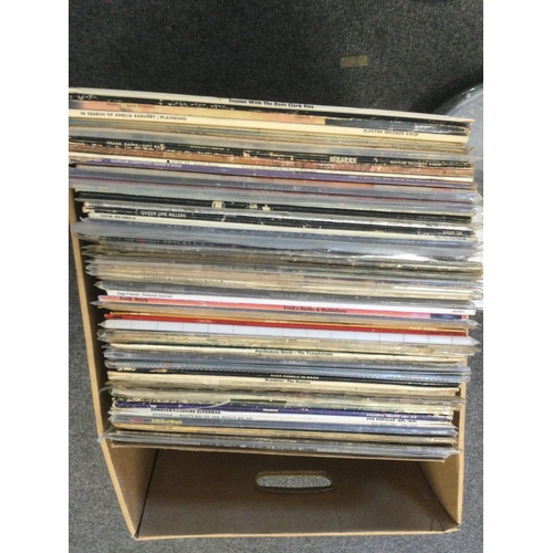 367 - A box of 70 plus rock and pop LPs by various artists including Pink Floyd, The Beatles, Queen, Metal... 