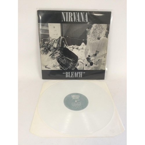 399 - A limited edition white vinyl 'Bleach' LP by Nirvana. Believed to be one of the first UK white vinyl... 