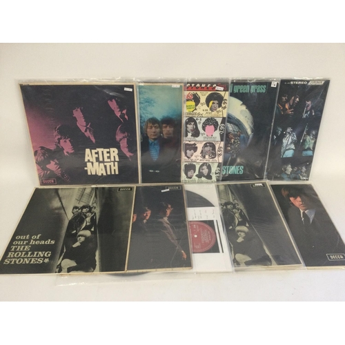 417 - Ten Rolling Stones LPs comprising two copies of 'Out Of Our Heads', their self titled debut, 'Some G... 