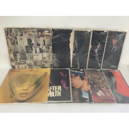 418 - Ten Rolling Stones LPs comprising 'Exile On Main Street', Goat's Head Soup', 'Sticky Fingers' and ot... 