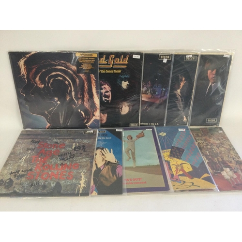 419 - Ten Rolling Stones LPs comprising 'It's Only Rock n Roll', the first two UK LPs plus various compila... 