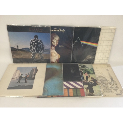 434 - Nine Pink Floyd and related LPs comprising 'Dark Side Of The Moon', 'Ummagumma', 'Music From The Bod... 