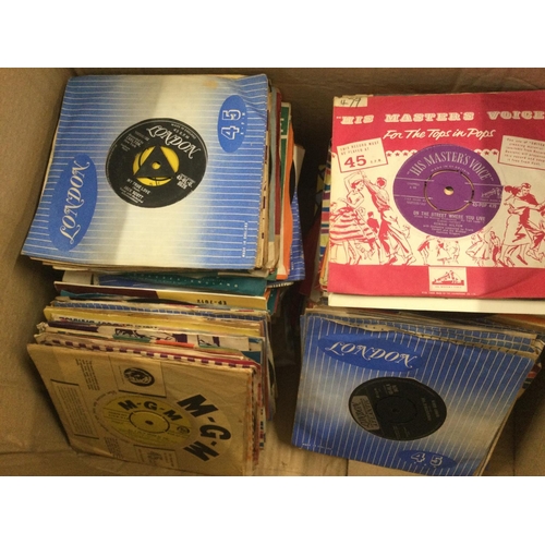 437 - A box of 7inch singles and EPs by various artists from the 1960s onwards.