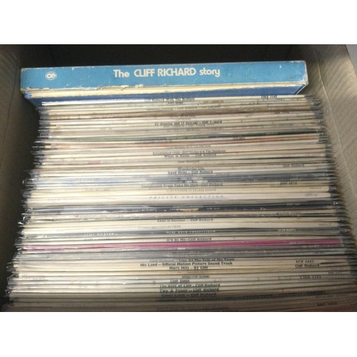 443 - A box containing a collection of Cliff Richard LPs.