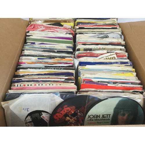 456 - A box if 7inch singles by various artists from the 1960s onwards including some picture discs.