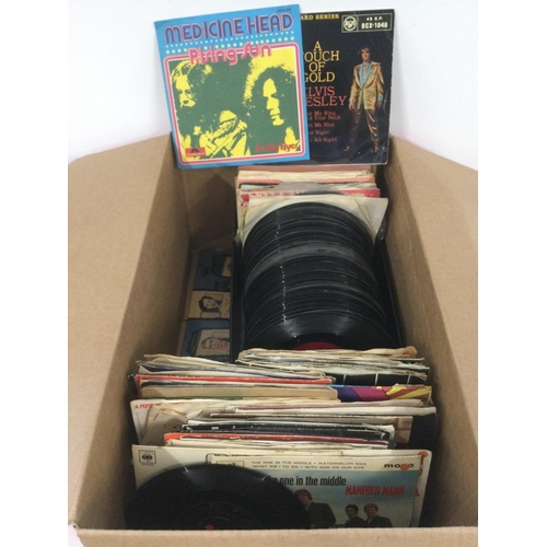 457 - A red box of 7inch singles and EPs by various artists including The Who, Medicine Head and others.