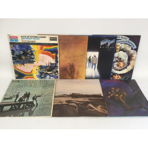 478 - Seven Moody Blues LPs.