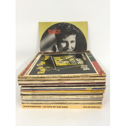 485 - A collection of rock n roll and rockabilly LPs by various artists including Johnny Burnette, Elvis P... 