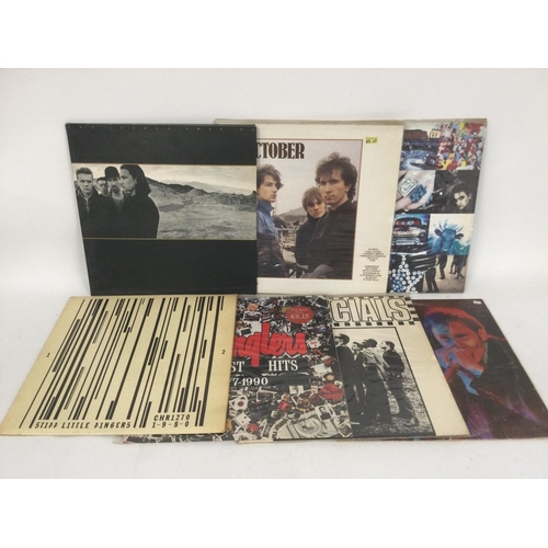 506 - Seven punk/post punk LPs by various artists including Stiff Little Fingers, U2 and others.