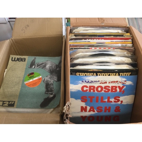 514 - Four boxes of LPs and 12inch singles by various artists, mainly 80s and 90s.