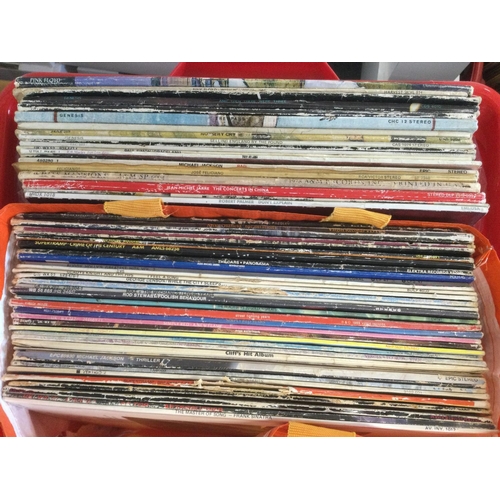 516 - A collection in two bags of LPs by various artists including Genesis, Pink Floyd and others.