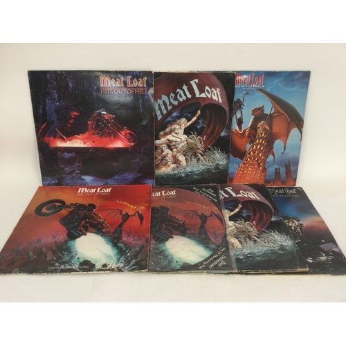 522 - Seven Meatloaf LPs including a picture disc of 'Bat Out Of Hell'.