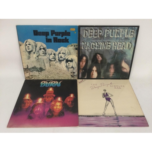 528 - Four Deep Purple LPs including first UK pressings of 'Machine Head' (with poster) and 'Deep Purple I... 