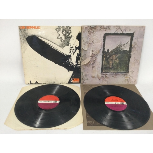 531 - Two Led Zeppelin LPs with red/plum Atlantic labels comprising 'Led Zep I' with grey stripe and orang... 