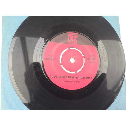 68 - Four collectable 1960s 7inch singles comprising a first UK pressing of 'You'd Better Make Up Your Mi... 