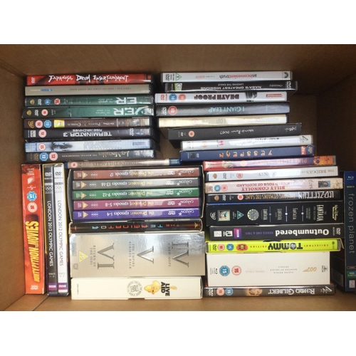 95 - A collection of DVDs including various music titles, films and tv series including a 'Thick Of It' b... 