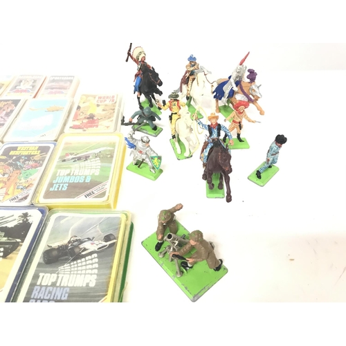 129 - A Box Containing Vintage Top Trumps. Smurfs and Britains.No Reserve.