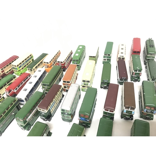 192 - 2 X Boxes Containing Loose Diecast Buses and Coaches including EFE and Corgi.(2)