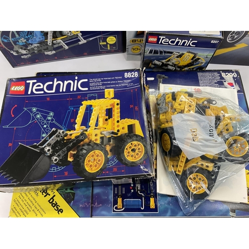 76 - A Collection of 5 Lego Technics Sets including #s8412.8828.8207.8299 and 8445. All have been opened ... 
