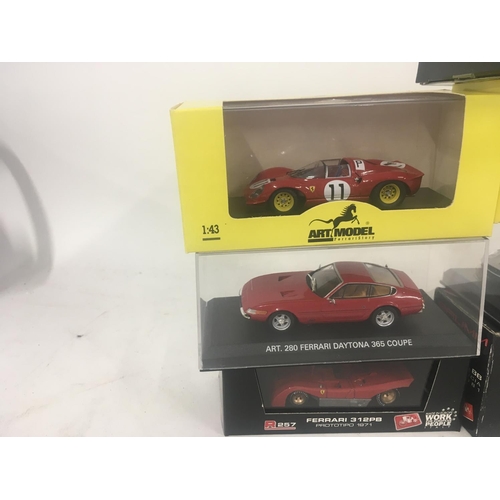 812 - Collection of 10 model Ferraris each in presentation case. Different manufacturers