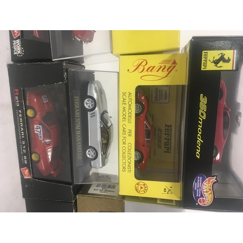 812 - Collection of 10 model Ferraris each in presentation case. Different manufacturers