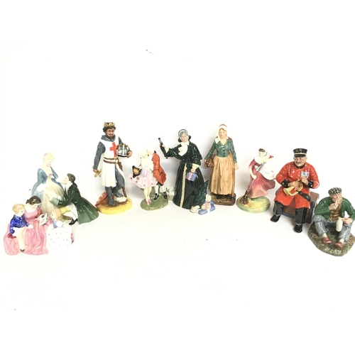 1005 - A collection of Royal Doulton Figurines including Richard The Lionheart HN3675, The Perfect Pair HN5... 