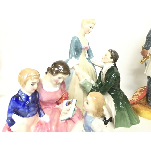 1005 - A collection of Royal Doulton Figurines including Richard The Lionheart HN3675, The Perfect Pair HN5... 