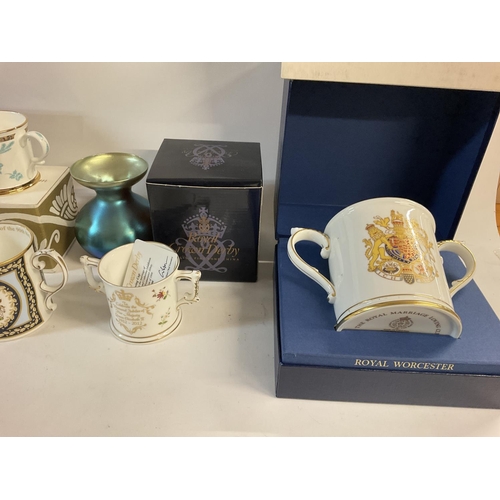 1018 - A collection of commemorative ceramics including Royal Crown Derby and Royal Worcester etc. Postage ... 