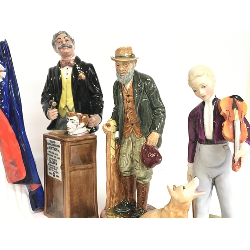 1022 - A collection of Royal Doulton figures including The Gaffer, The Young Master, Pearly Girl, Reverie, ... 