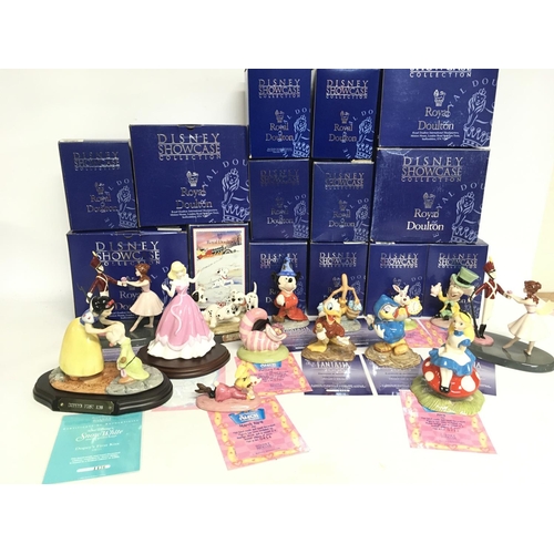 1039 - A collection of boxed Royal Doulton Disney Showcase collection figures with COAS including Alice In ... 