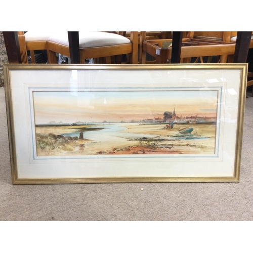 1508 - A framed watercolour by Thomas Sidney, a view of Bosham sussex. Postage cat D- NO RESERVE