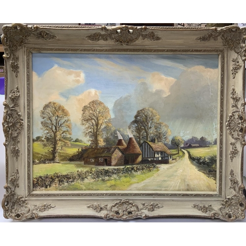 1551 - Frank Edwards, framed oil on canvas, countryside scene. 76cm x 63cm. (D)