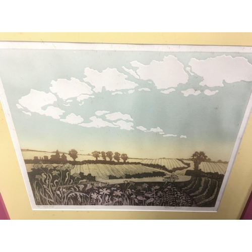 1572 - A framed Robert Barnes lithography titled Field Edge. Number 25 of 100 65cm wide by 58 tall. No rese... 