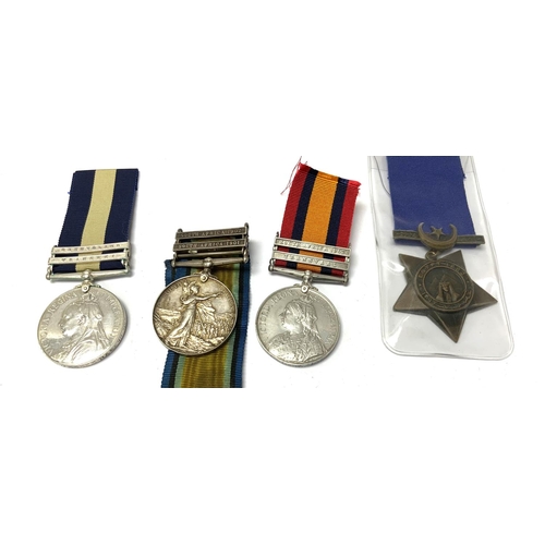 1676 - 4 Various military awards and recipients - The Khediveâs Star, 2 South Africa Medals, Cape of good... 