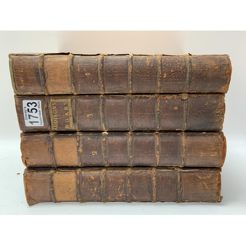 1753 - The Works of the Late Right Honourable Joseph Addison in Four Volumes. 1769. (D)