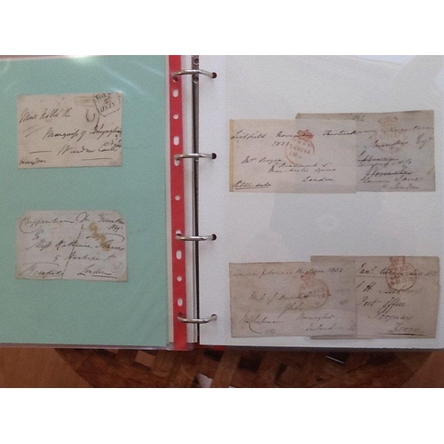 1761 - 2 red albums. One with about 70 Pre-stamp Entires (inc 1d post) and 1d red covers (the latter includ... 