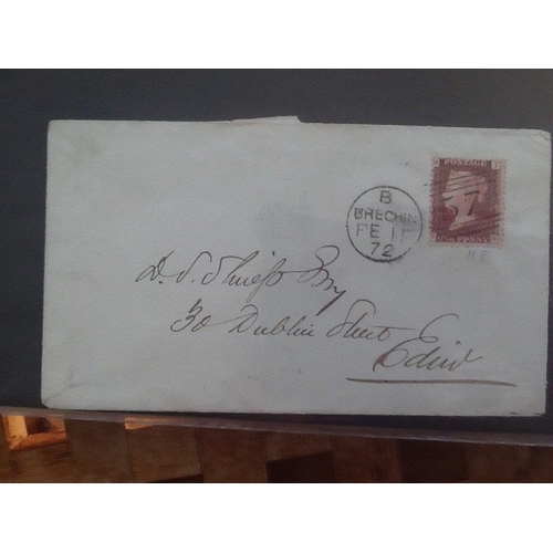 1766 - Shoe Box. Includes a small album of QV 1d red covers (mixed condition about 40). Additionally about ... 