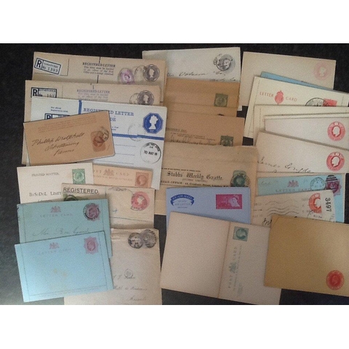 1767 - Shoe box (3 quarters full) of GB postal stationery Registered, Envelopes, Cards and wrappers Wrapper... 