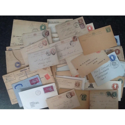 1767 - Shoe box (3 quarters full) of GB postal stationery Registered, Envelopes, Cards and wrappers Wrapper... 