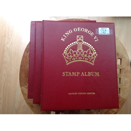 1772 - Volumes 1 and 2 Red GV1 albums (excellent condition) 22 ring loose leaf in slip case. Countries A to... 