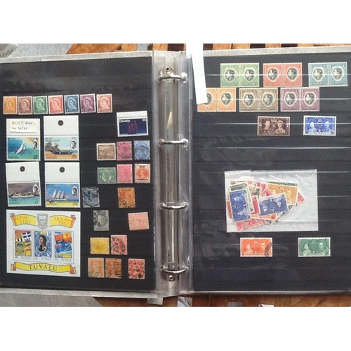 1777 - Royalty related Lot. Stockbook of about 75 items of QE2 60th birthday stamps and minisheets. Printed... 