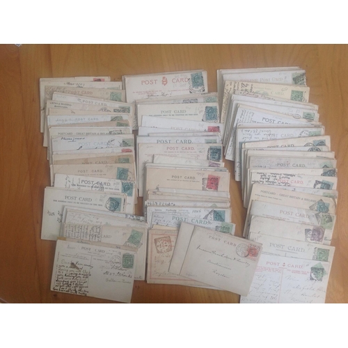 1785 - Shoe Box of GB postcards and covers mostly collected for postmark or destination interest QV to GV1(... 