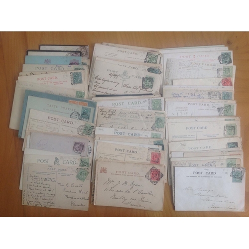 1785 - Shoe Box of GB postcards and covers mostly collected for postmark or destination interest QV to GV1(... 