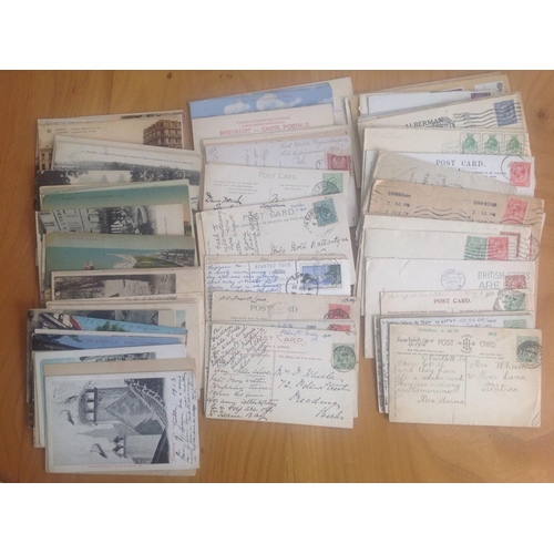 1785 - Shoe Box of GB postcards and covers mostly collected for postmark or destination interest QV to GV1(... 