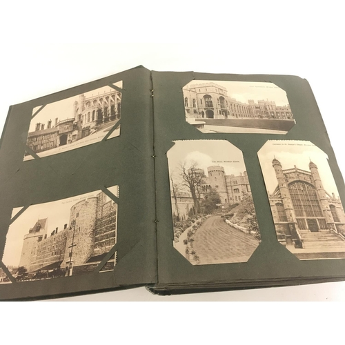 1794 - A vintage postcard album with various postcards of British Castles, Cathedrals, Towns etc. postage c... 