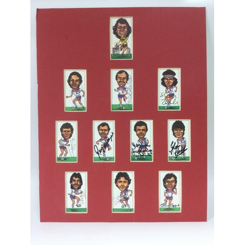 1824 - A mounted presentation of football cards signed by members of the England World Cup '82 squad. Shipp... 