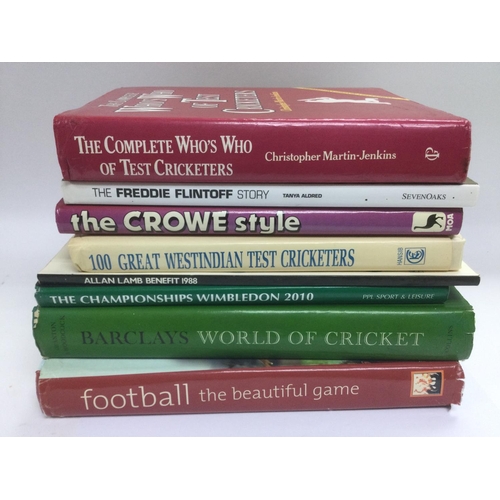 1827 - Eight signed sporting books. Names include Freddie Flintoff, Roger Federer and others. Shipping cate... 